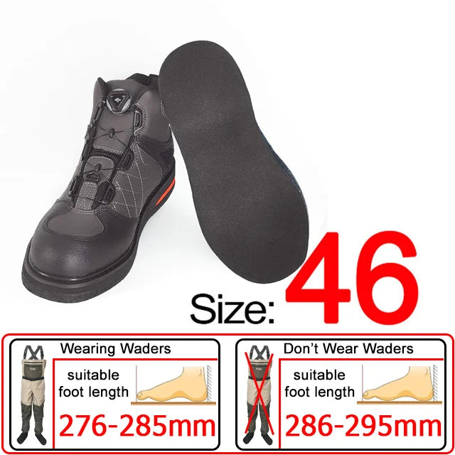 Fly Fishing Shoes, Fishing Waders Shoes, Felt Sole With Or Without Nails Fishing Boots, Self-lock Hunting Fishing Equipment