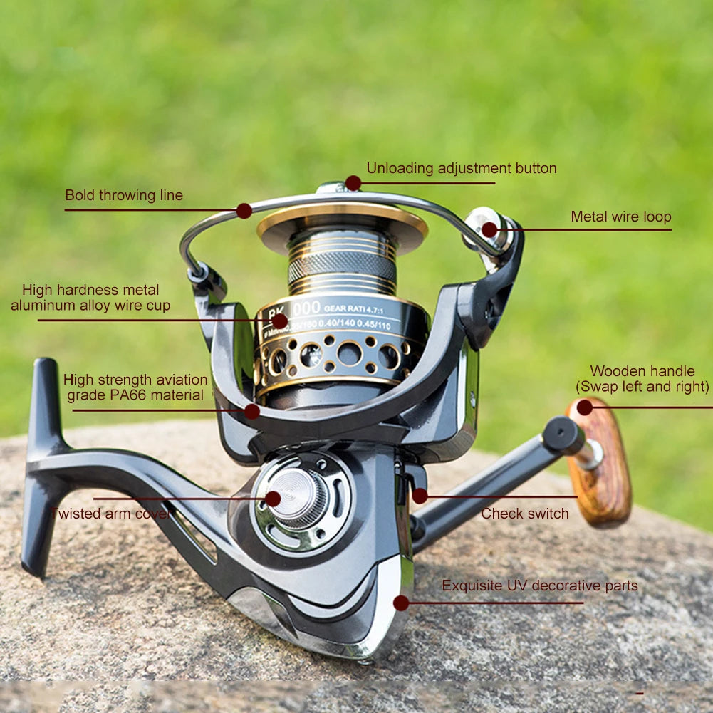 Spinning Reel  Water Resistance  13 Bearings Max Drag Power Fishing Reel Long Cast Offshore Trolling Reel