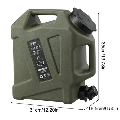 10/11/12L Drinking Water Container with Spigot Leakproof Camping Water Tank Large Capacity