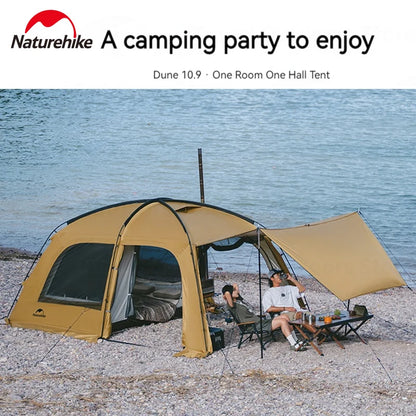 Naturehike Dunes 10.9 Camping Tent 6 People 4 Seasons Dome Extended Canopy Outdoor Waterproof Large  Tent With Chimney Hole