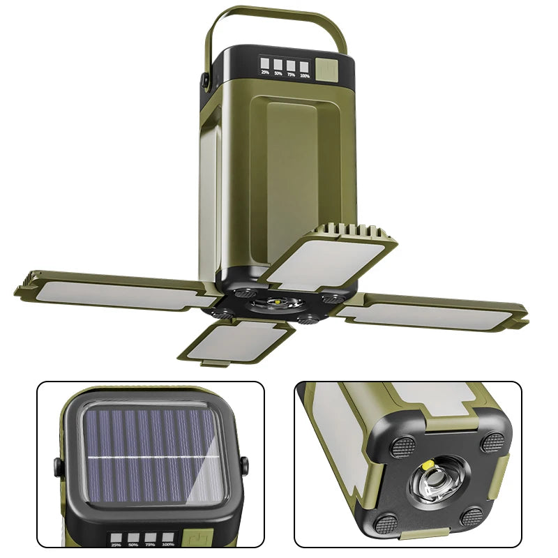 Foldable Camping Light Power Bank Rechargeable Lantern Solar Camping Lantern