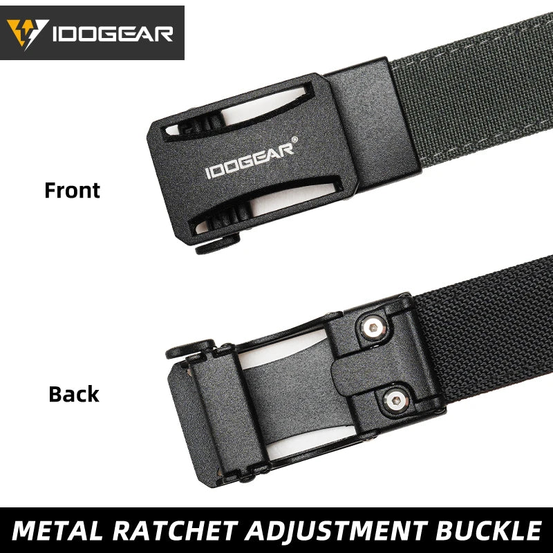 IDOGEAR Tactical Ratchet Belt 1.25” EDC Gun Belt Heavy-Duty Nylon CCW Belts
