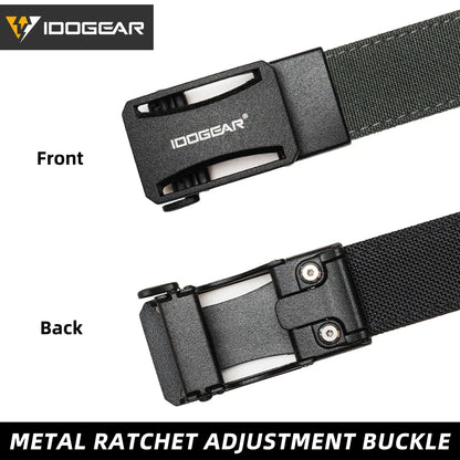 IDOGEAR Tactical Ratchet Belt 1.25” EDC Gun Belt Heavy-Duty Nylon CCW Belts