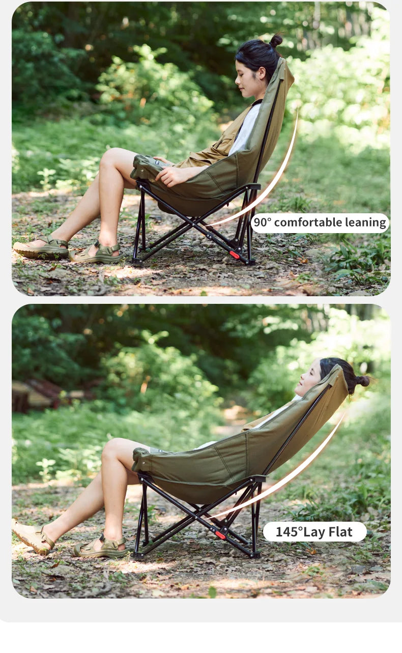 Naturehike Sea Star Recliner Outdoor Folding High Back Moon Chair 2-Position Adjustable Portable
