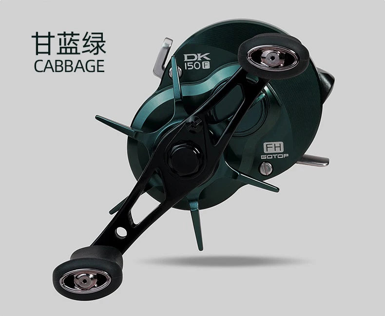 Kawa Fishing Reel Cast Drum Wheel DK100/150/200 Drag 7/15kg Casting Reel12+1BB Weigt 188/203g Metal Body Handle With Rubber Knob