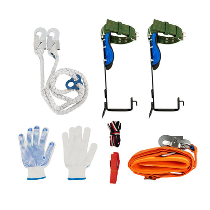 Tree Climbing Spikes Kit w/Safety Harness Gloves Double Teeth