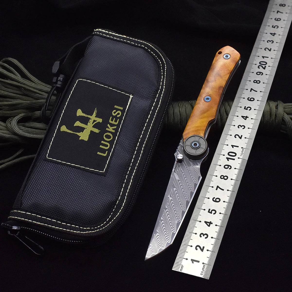 8.23 inch VG10 Damascus steel blade gold camphor wood handle folding knife Christmas gift knife fruit knife outdoor camping EDC