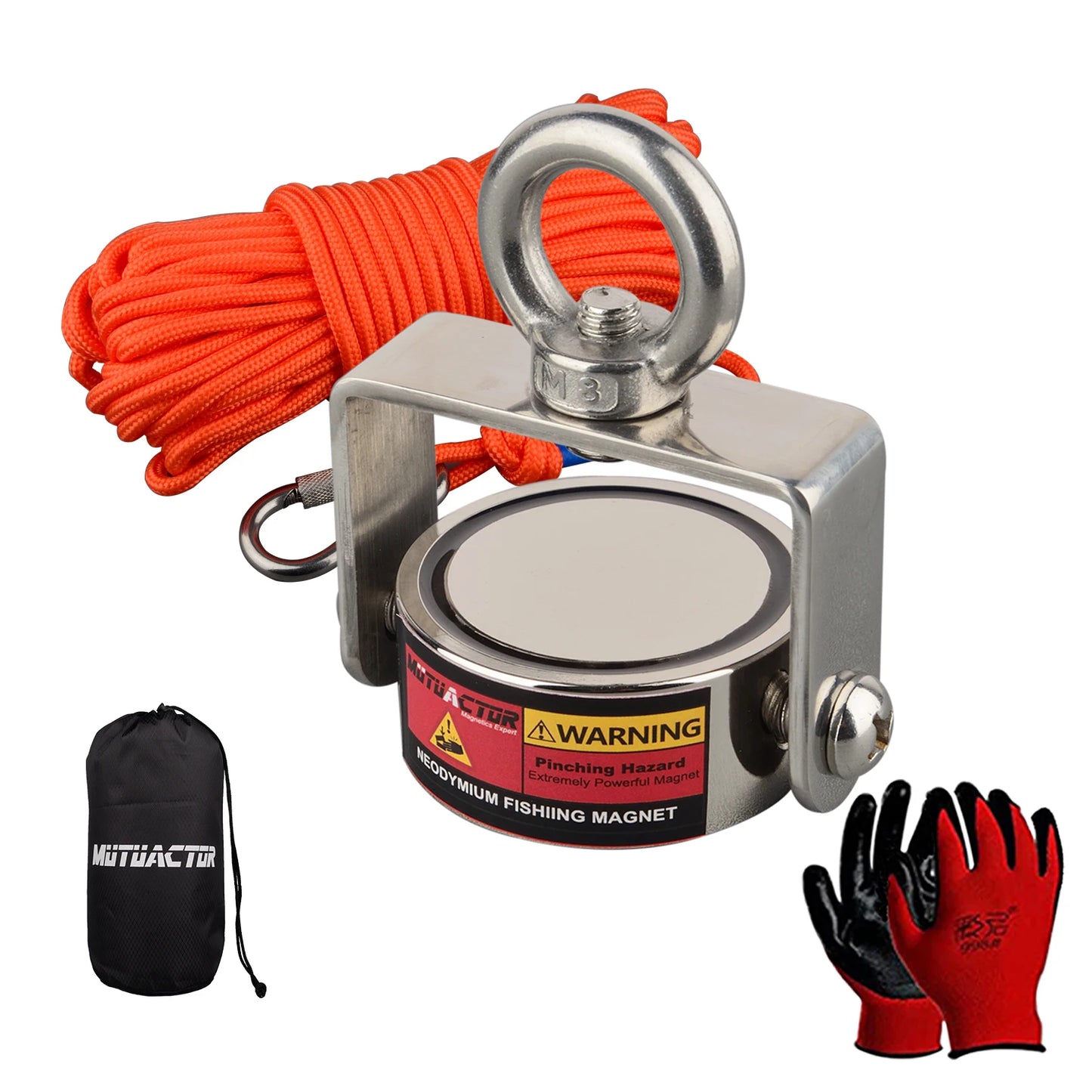 160KG*2 Strong Neodymium Magnet Double Side Super Power  Fishing Magnet with Searching Rope