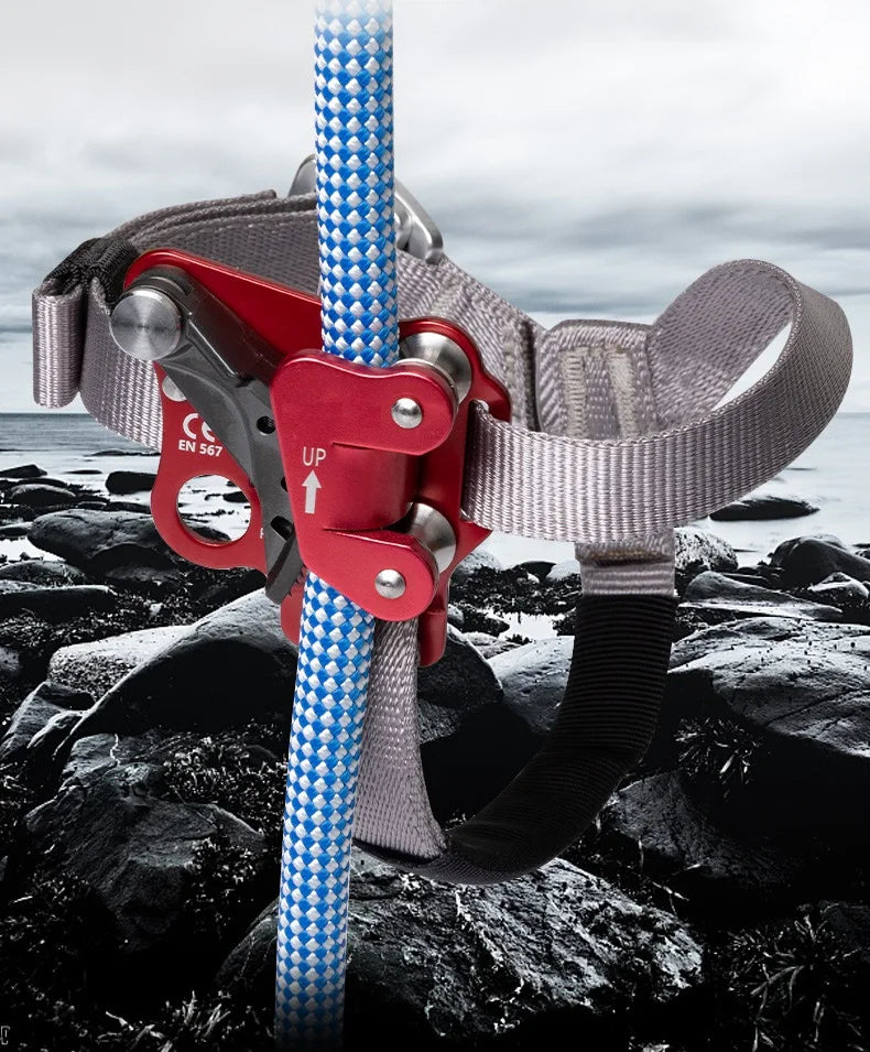Outdoor Foot Ascender SRT Rock Climbing Riser With Pedal Belt Grasp Rope Gear Anti Fall Off Left Right Foot Ascend