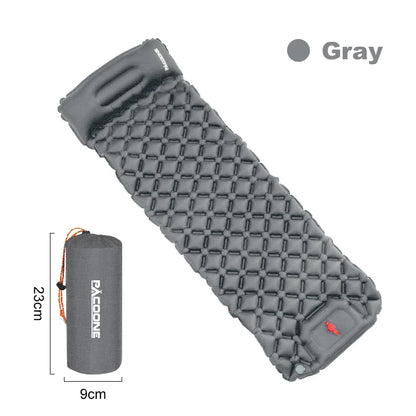 PACOONE Outdoor Sleeping Pad Camping Inflatable Mattress Built-in Pump Ultralight