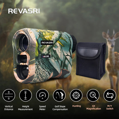 REVASRI 6x 1000M Laser Rangefinder for Hunting,  with Horizontal Vertical distance Speed and Scan Modes