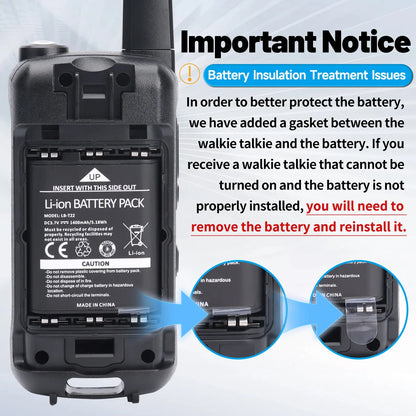 2PCS Baofeng F22 PMR 446MHz Mini Walkie Talkie Waterproof Type-C Licence-free NOAA Flashlight