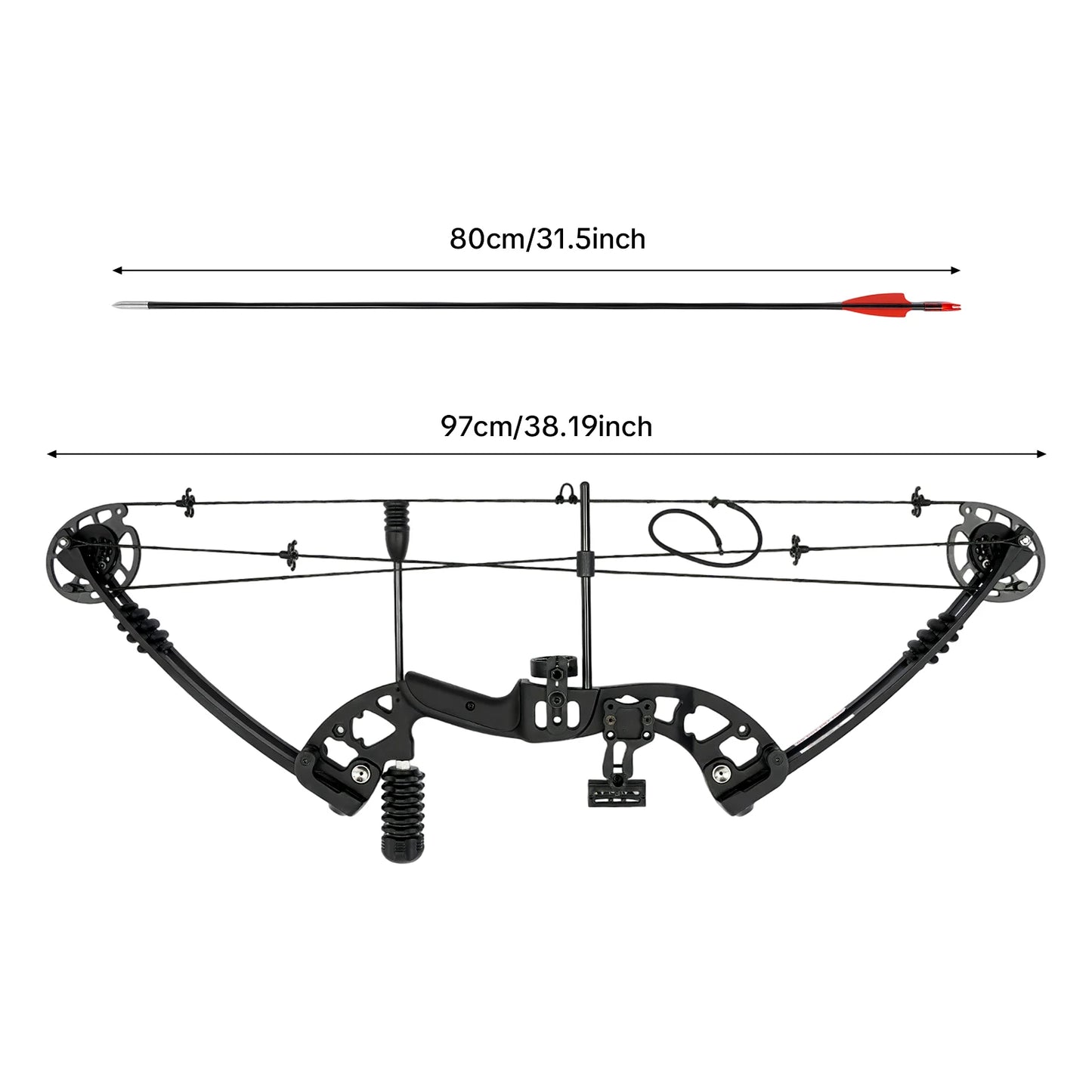 Compound Bow For Adults, Right Hand, Hunting Kit: 3 Pin Lighted Sight For Outdoor Competition, Hunting, Training