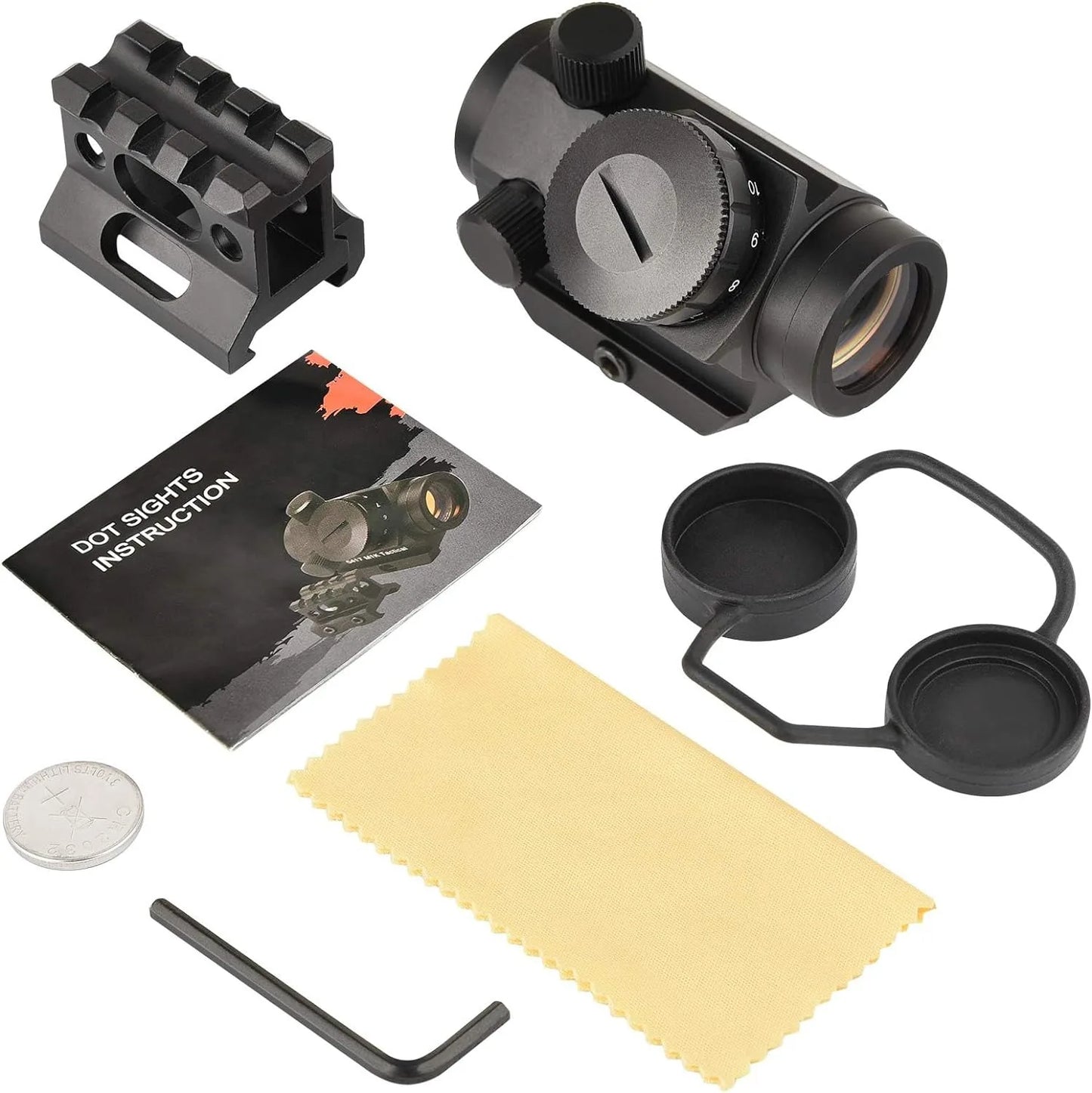 2MOA Red Dot Sight 1x25mm Reflex Sight Waterproof & Shockproof & Fog-Proof with 1 inch Riser Mount
