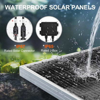 DOKIO 18V 100W Rigid Solar Panel  18V Monocrystalline Silicon Waterproof Solar Panel Charging 12V #DSP-100M Camping/Home/RV