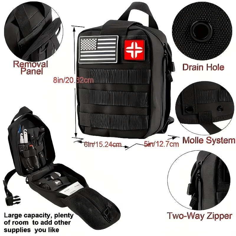 Multi-Functional Tool Backpack Emergency Survival Kit Camping Gear First Aid Supplies