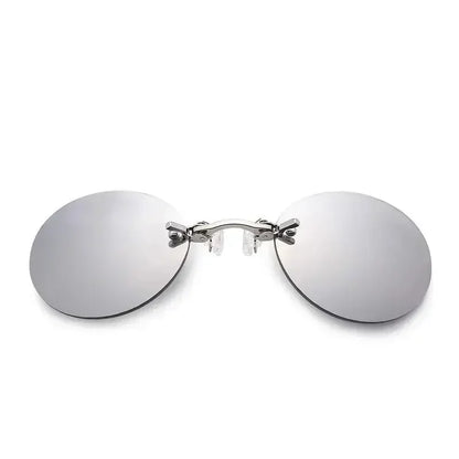 1-2PCS Clip On Nose Glasses Round Rimless Matrix Morpheus Sunglasses