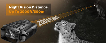 Night Vision Binoculars 4K Infrared 5000mAH Rechargeable 8X Digital Zoom 600 Meters Darkness Goggles for Hunting & Surveillance