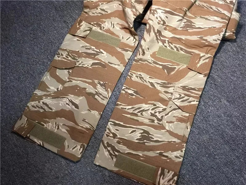 Desert Tiger Spotted Frog Suit Set, Outdoor Sports, G3 Frog Skin, Combat Pants, Training Suit, Gold, Tactical Top