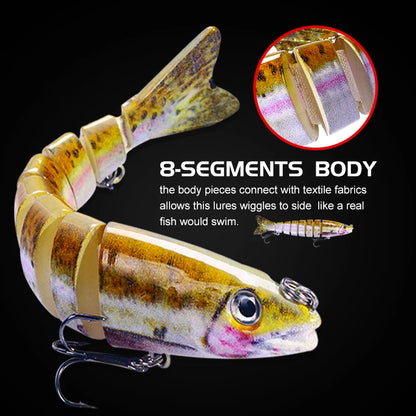 12pcs 12.8cm 18g Fishing Wobbler Lifelike 8 Segment Swimbait Crankbait Slow Sinnking Isca Artificial Lure Fishing Tackle