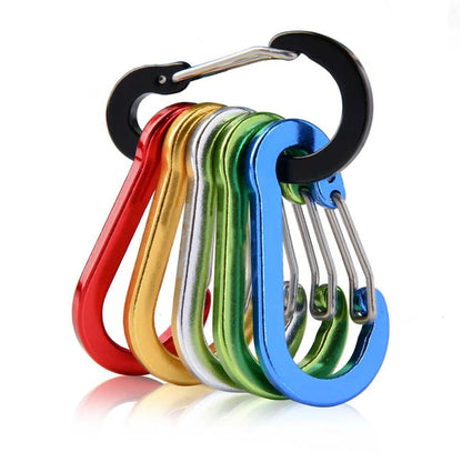 1-12PCS Carabiner Clip Set Tourist Hooks Aluminium Alloy  Carbin Buckle  Camping Karabiners