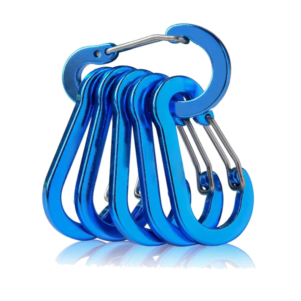 6/12Pcs Aluminum Alloy Carabiner Keychain Outdoor Camping Climbing Hiking Snap Clip Lock Buckle Hook