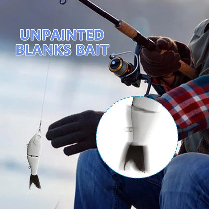 12cm  Unpainted Glider Swimbait Blank Artificial Slow Sinking Swim Bait