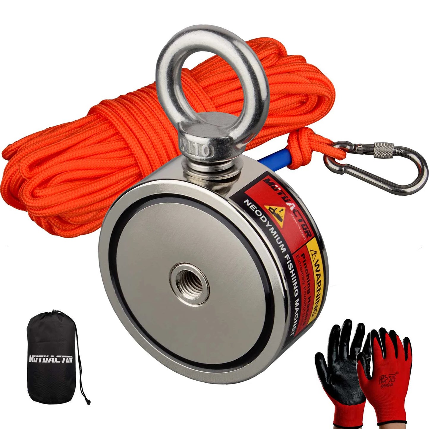 180KGX2 Powerful Double Side Search Magnet 15M Rope Strong Salvage Fishing Magnetic