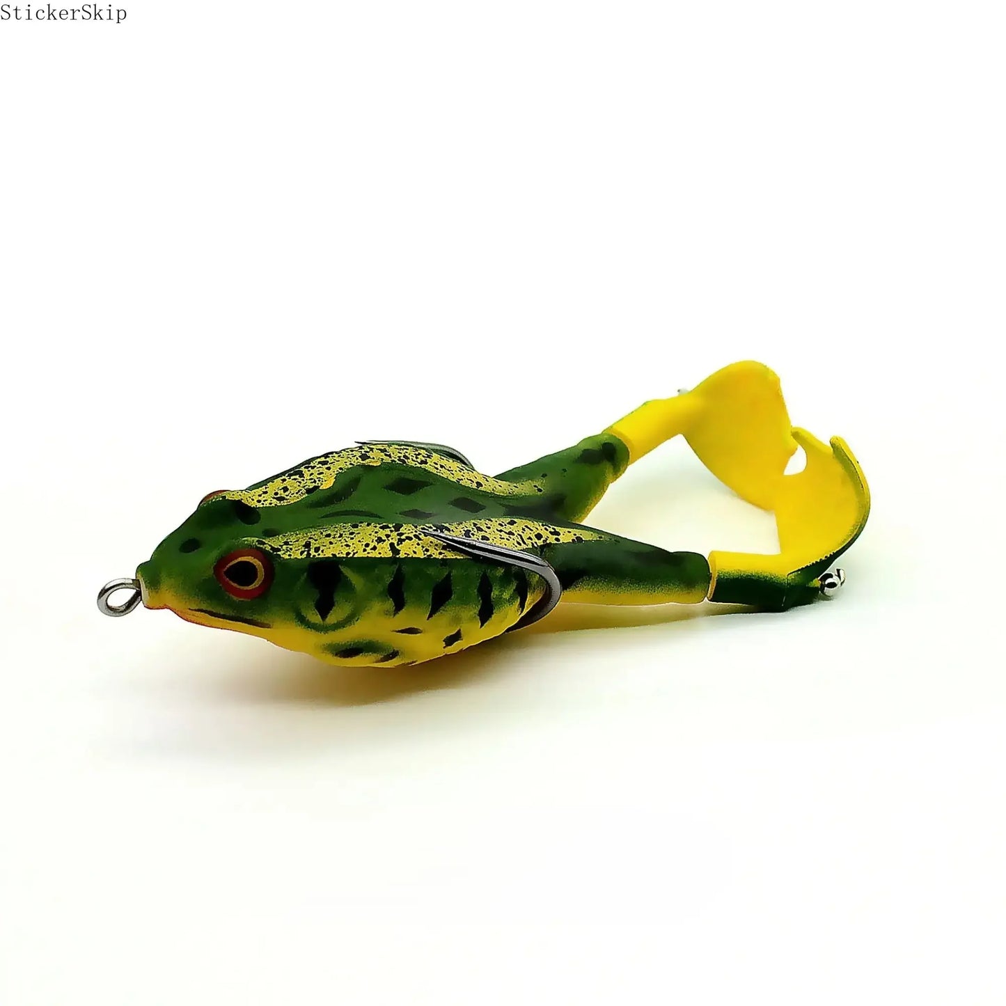 3pcs Topwater Frog Lures, silicone floating bait with double propeller legs, lead-free. Realistic multi-jointed fishing tackle