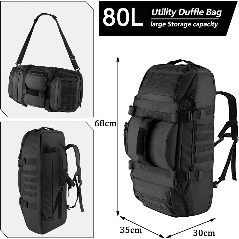 LQARMY 30L 45L 80L Sport Travel Bag for Camping Hunting Fishing
