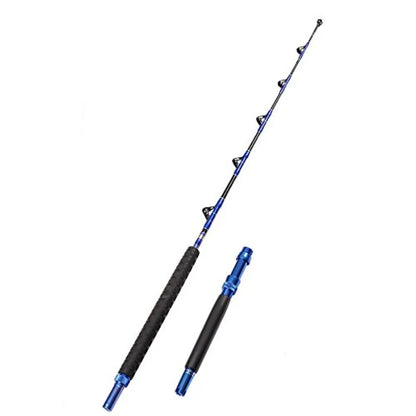 2Piece Saltwater Offshore Heavy Bent Straight Butt Trolling Rod Fishing Roller Rod