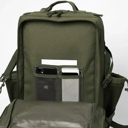 45L tactical backpack for outdoor sports hiking climbing travel with bottle holder