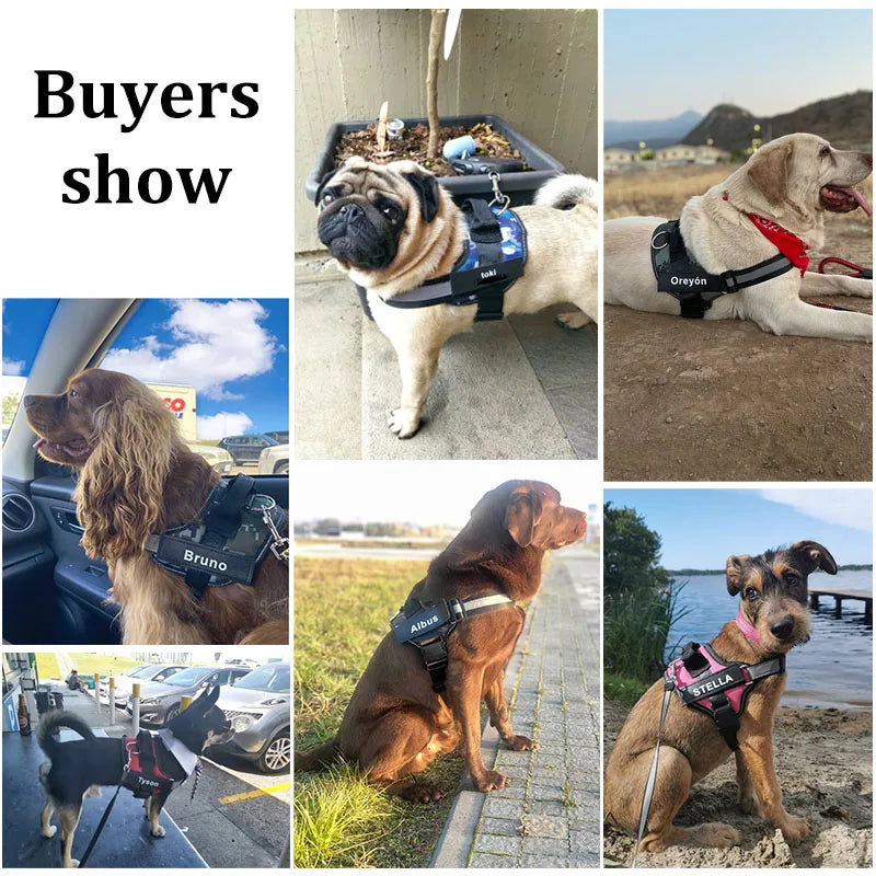 Personalized Dog Harness NO PULL Reflective Breathable Pet Harness Vest For Small Large Dog