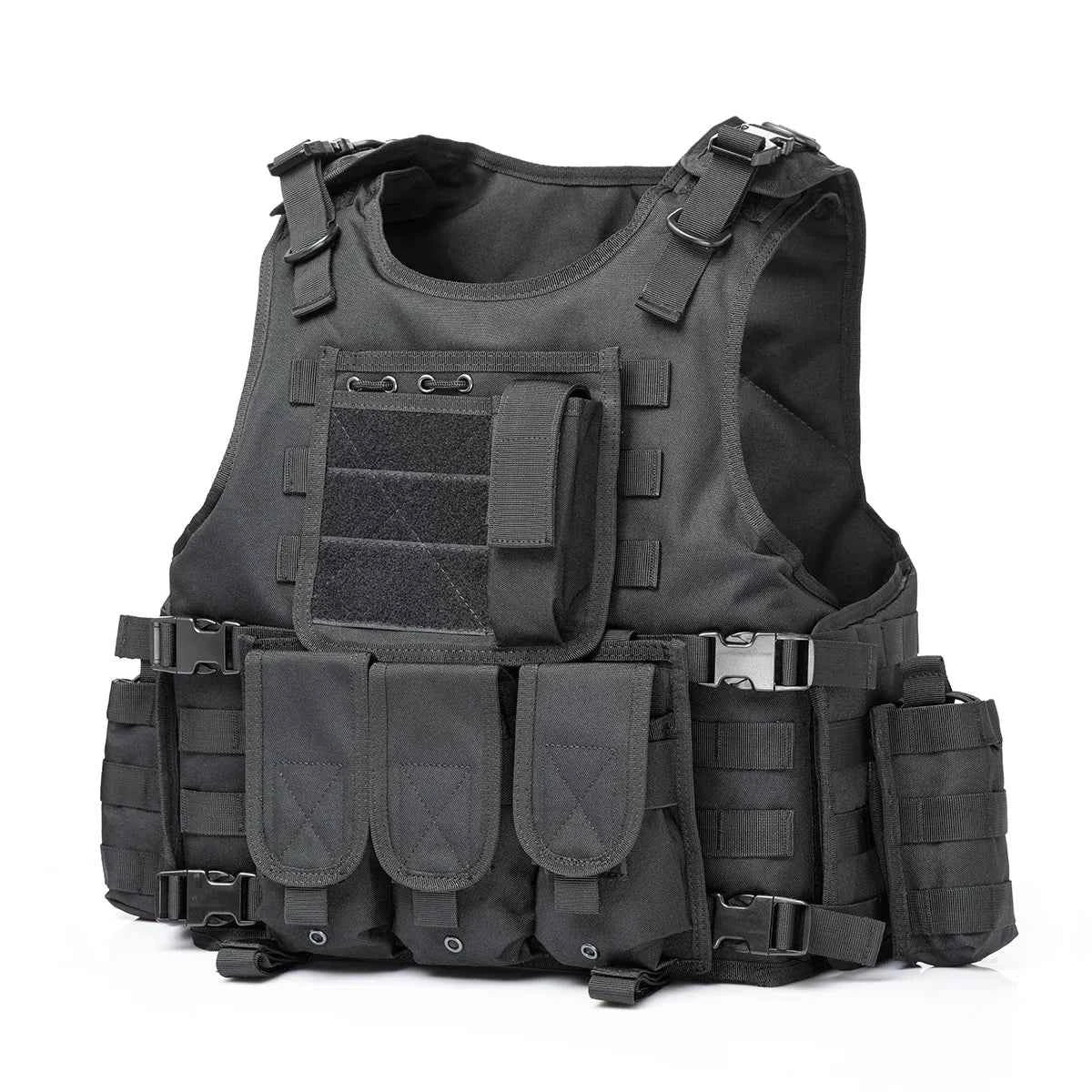 YAKEDA Tactical Vest for Airsoft Paintball Hunting, Adjustable Lightweight with Molle Pouches, Outdoor Protective Gear