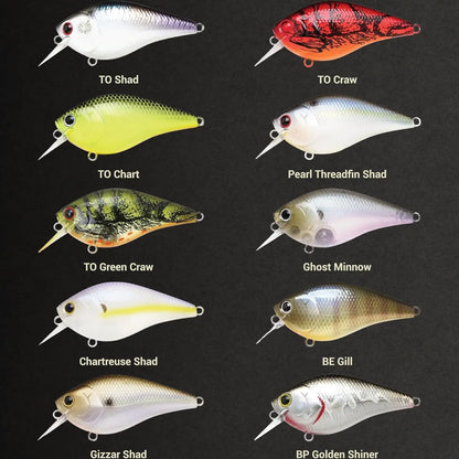 Freshwater Bass Fishing Lure, Crank Bait for Smallmouth and Pike, Floating Squarebill with Perfect Wobble