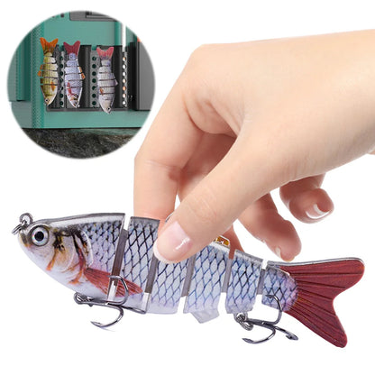 10cm/16.5g Robotic Fishing Lure with Treble Hooks 3D Artificial Hard Bait Lifelike Slow Sinking Fish Bait for Bass Pike Fishing