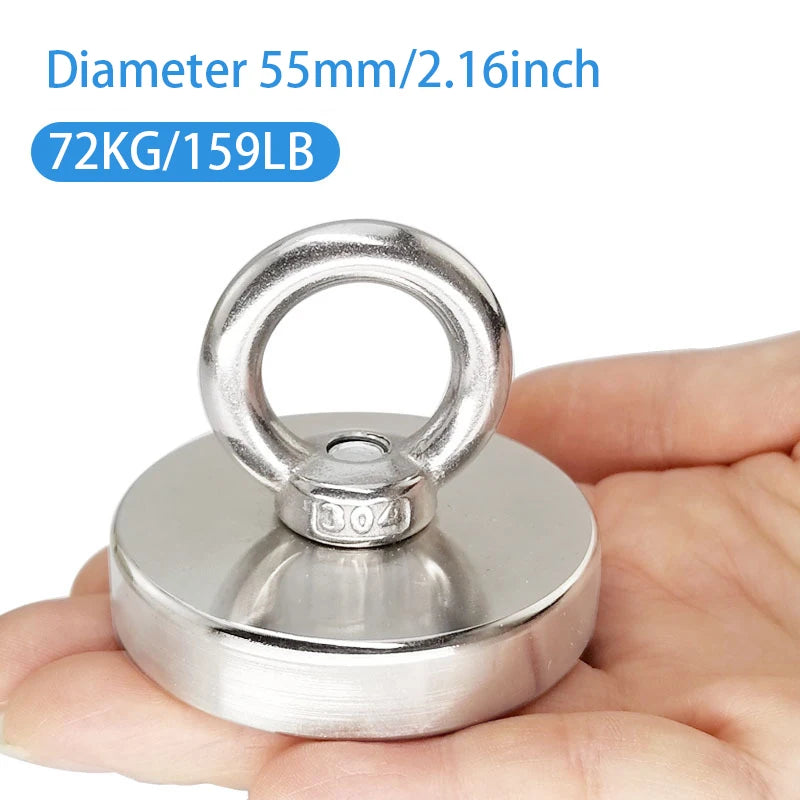 , Powerful Search Magnet with Eyebolt For Salvage Magnetic Fishing