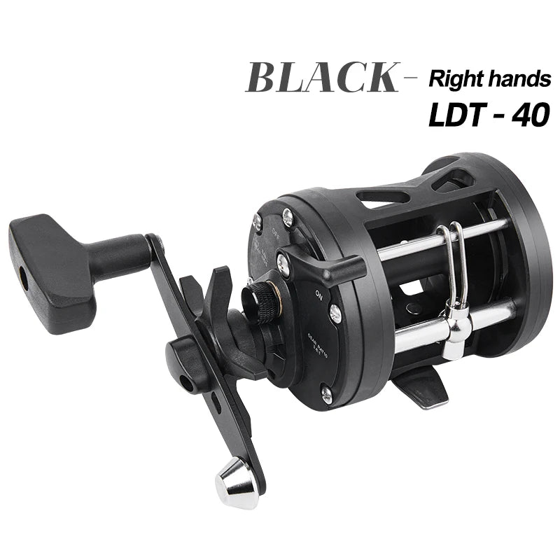 BILLINGS Trolling Drum Fishing Reels 33LB Max Drag 3.8:1 Gear Ratio High Toughness Body