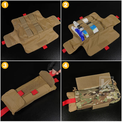 KRYDEX Tactical Roll Up Medic Pouch First Aid Trauma EMT