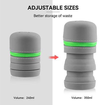 Fly Fishing Box Foldable Silicone Boxes With Zipper Portable Multifunctional Trash Can With Carabiner Clips Fishing Accessories