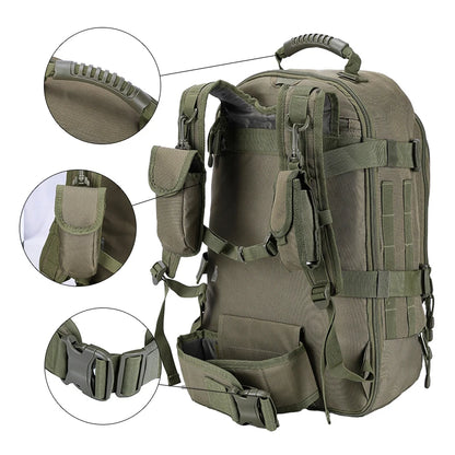 LQARMY 60L Male Travel Tactical backpack  Hiking Camping  Expandable