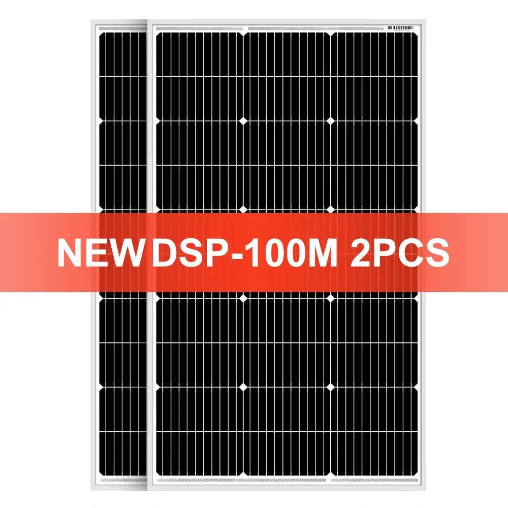 DOKIO 18V 100W Rigid Solar Panel  18V Monocrystalline Silicon Waterproof Solar Panel Charging 12V #DSP-100M Camping/Home/RV