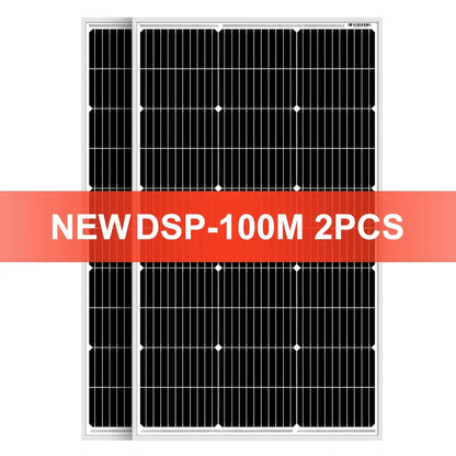 DOKIO 18V 100W Rigid Solar Panel  18V Monocrystalline Silicon Waterproof Solar Panel Charging 12V #DSP-100M Camping/Home/RV