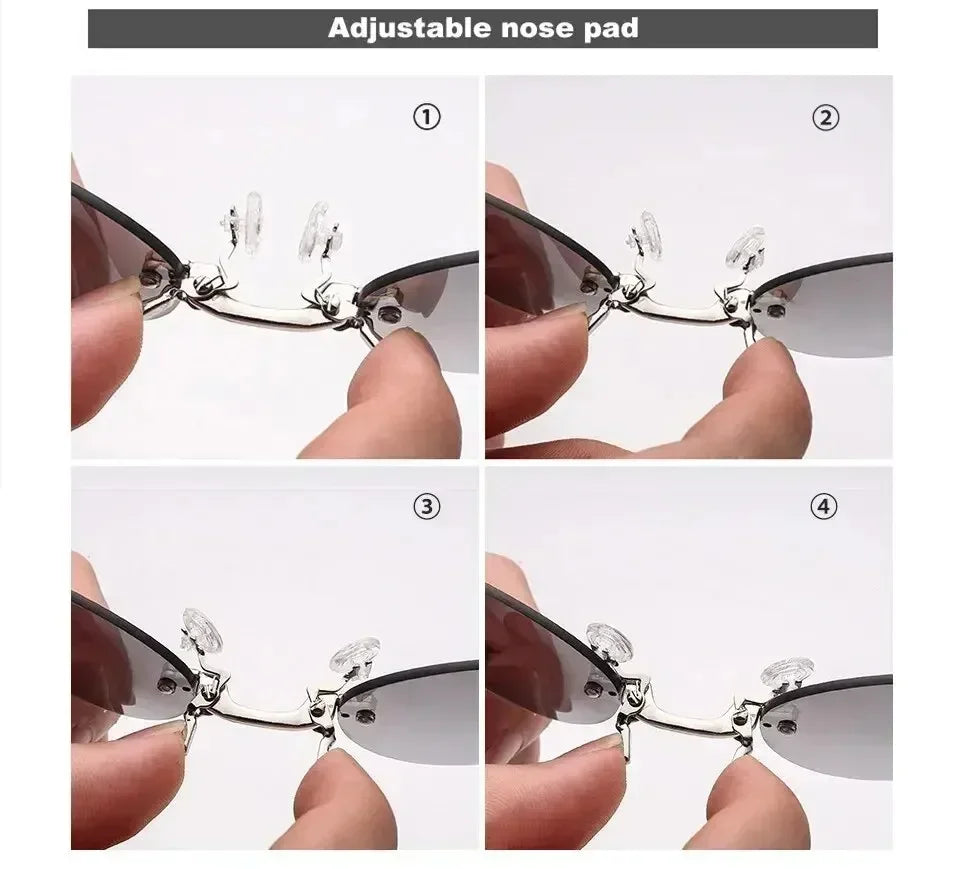 1-2PCS Clip On Nose Glasses Round Rimless Matrix Morpheus Sunglasses