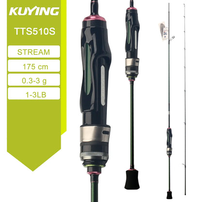 KUYING TETON Stream 5‘10“ 1.75m 6‘0“ 1.8m Spinning Casting Fishing Lure Rod Carbon FUJI Fast Speed Action River 0.3-8g 1-8lb