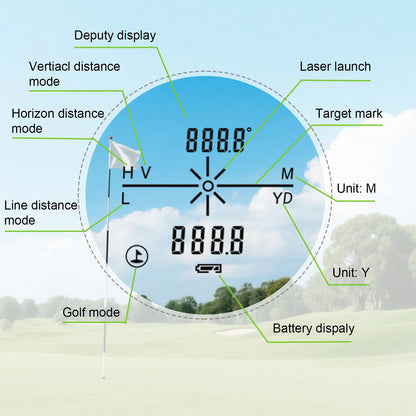 Laser Rangefinder Hunting Outdoor 650m Golf Rangefinder with Flag-Lock Slope Adjusted Distance Meter