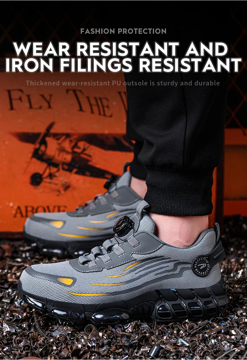 Breathable lace-free soft sole comfortable anti-smash anti-puncture labour insurance shoes