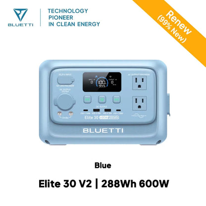 【Renew】BLUETTI Elite 30 V2 Portable Power Station 288Wh 600W Peak Large Capacity Solar Generator