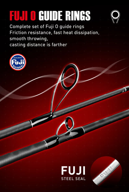 Seasir Repeater Spining&Casting Fihsing Rod Fuji-O Guide Rings Carbon High Sensitivity 2A Grade Cork Handle 6Kg Super Drag