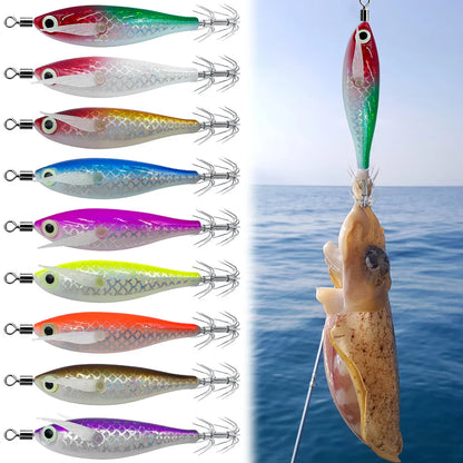 Luminous Squid Hook Squid Fishing Lure with 3D Eyes